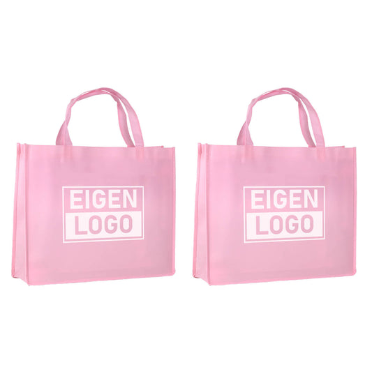 Shopper bedrukken Pink Lavender non woven 42x12x35cm