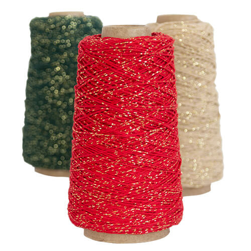 Katoenen touw Rood met goud 2mm x 300m
