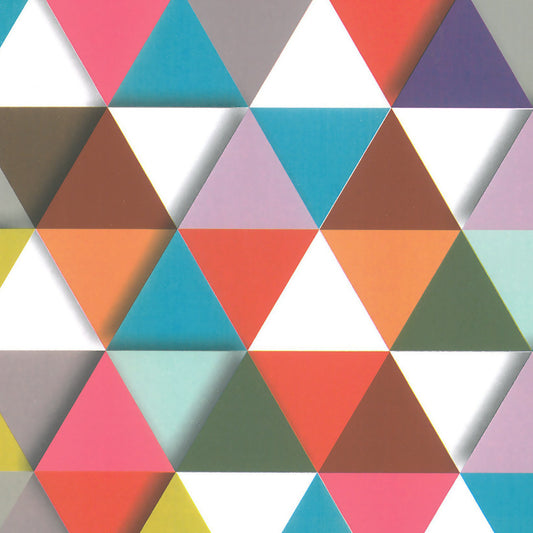 Inpakpapier Multicolour Driehoeken 50cm x 200mtr