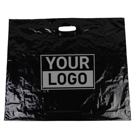 Plastic tassen bedrukken 60x51+2x4cm zwart