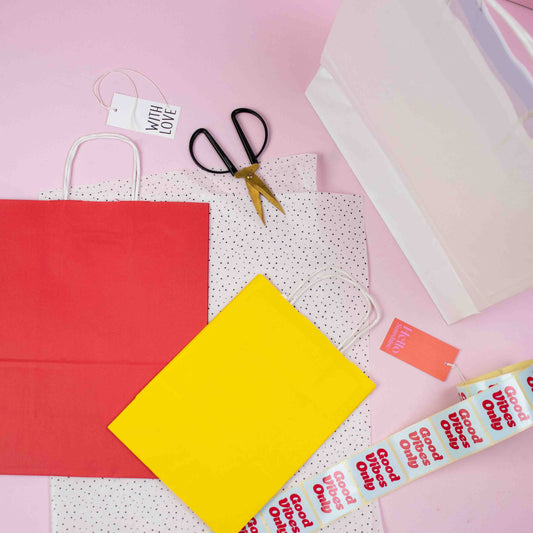 50x papieren tassen rood in diverse formaten