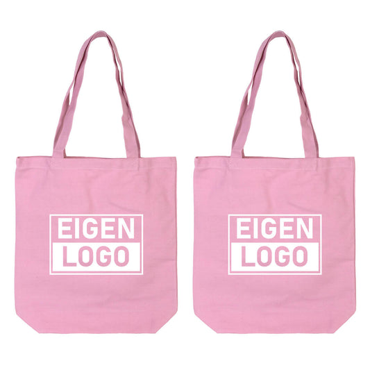 Katoenen tas bedrukken 38x42+10cm Pink Lavender