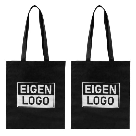 Tas bedrukken Zwart Non Woven 38x44 + 2x4cm - Spoed