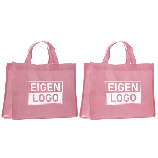 Shopper bedrukken Roze non woven 32x12x25cm - Spoed