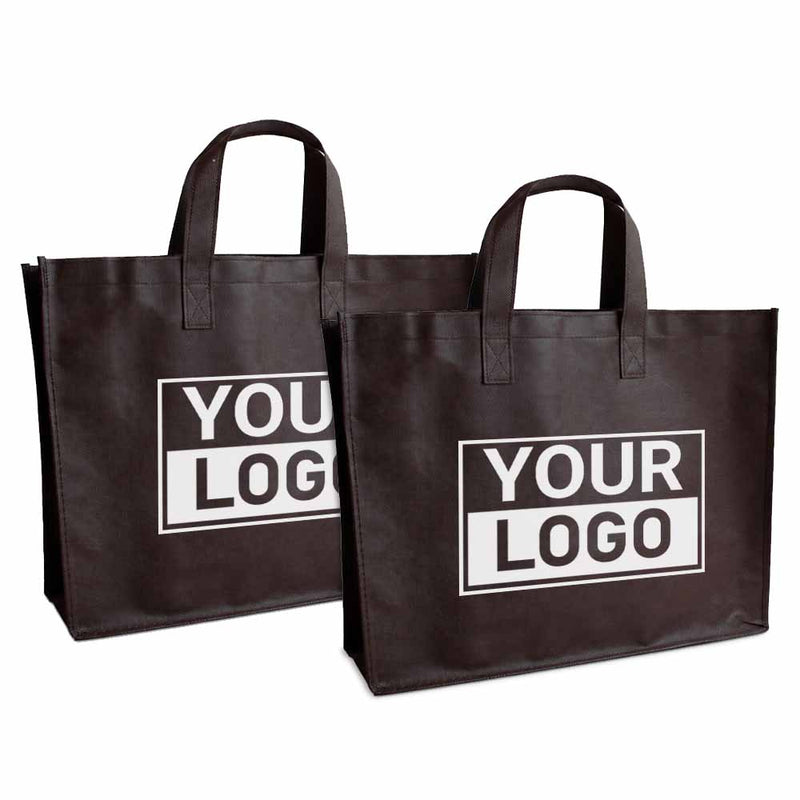 Shopper bedrukken Bruin non woven 42x12x35cm