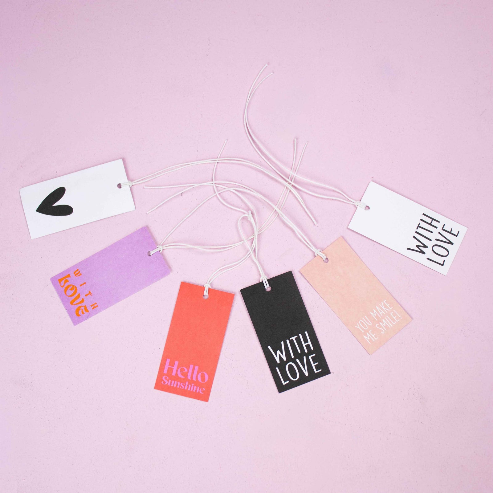 50x Cadeaulabels 'With love' Wit