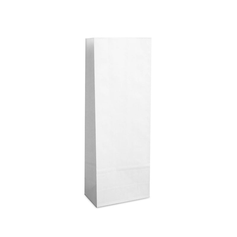 250x Blokbodemzak wit kraft 10x6x27cm
