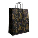 50x papieren Kersttasjes A4 Golden trees