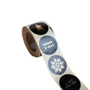 500x  Sticker Merry X-mas assorti Zwart-Goud 40mm