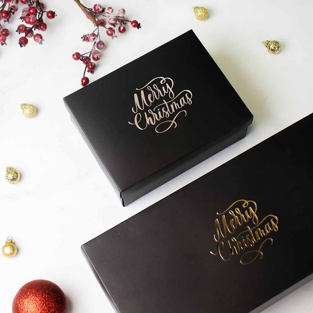 20x Kerst Geschenkdoos Zwart 355x168x94mm