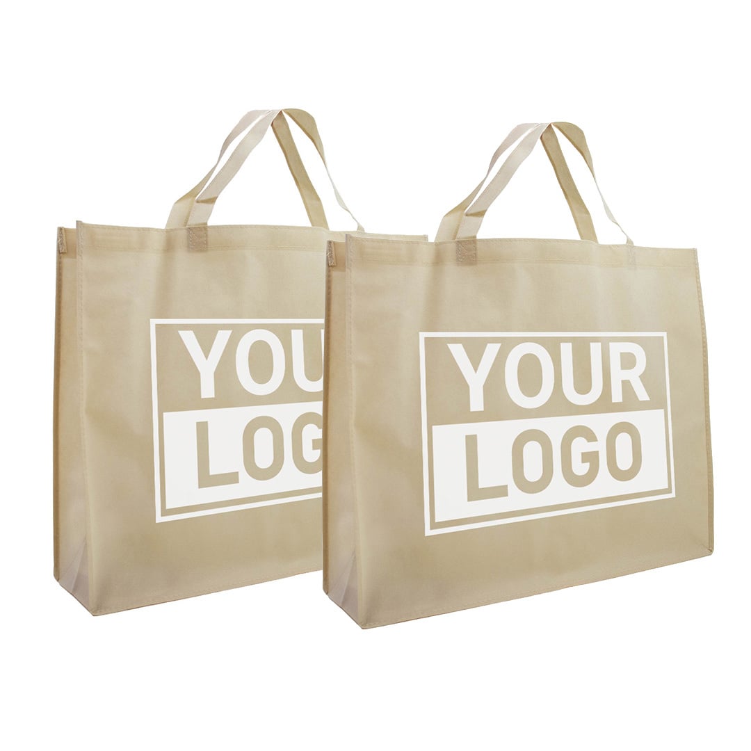 Shopper bedrukken Beige non woven 42x12x35cm - Spoed