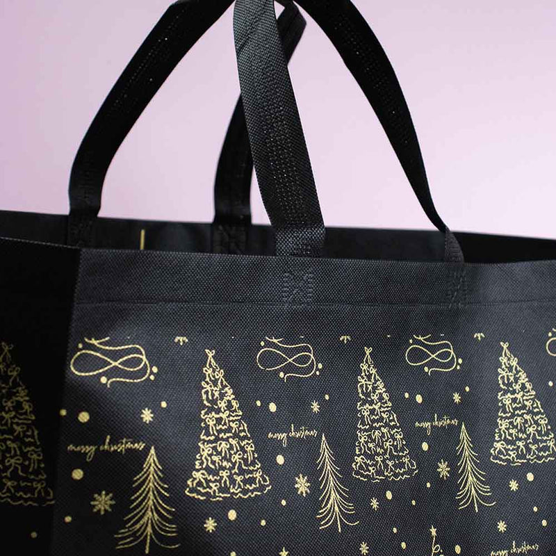10x Kerstshopper Trees - Zwart-Goud
