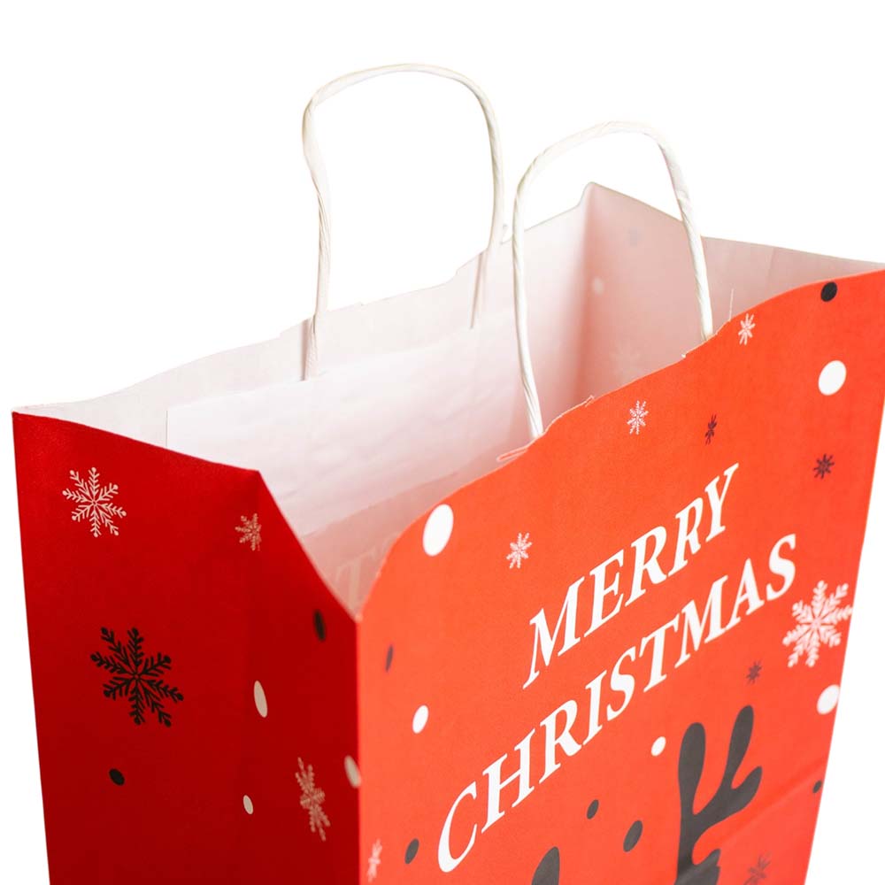 50x papieren Kersttasjes A4 Rudolph