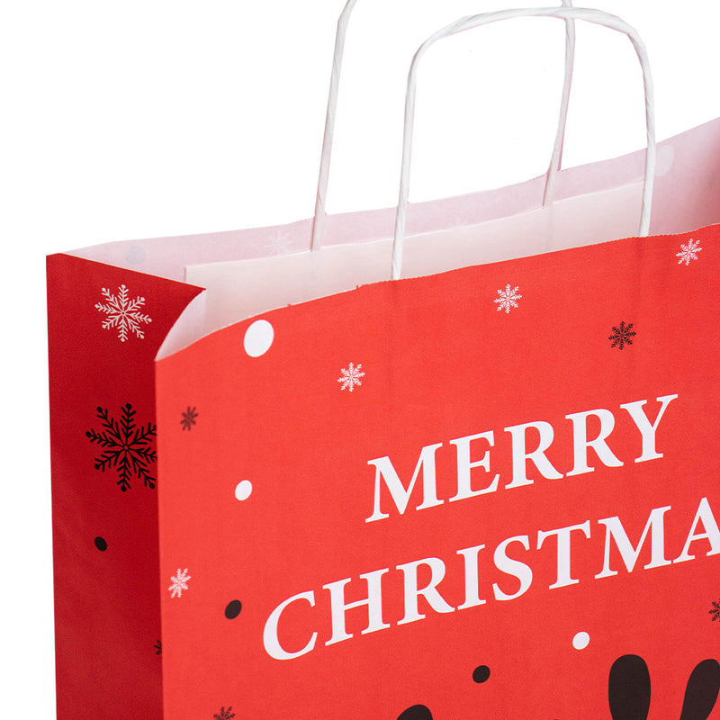 50x papieren Kersttasjes A3 Rudolph