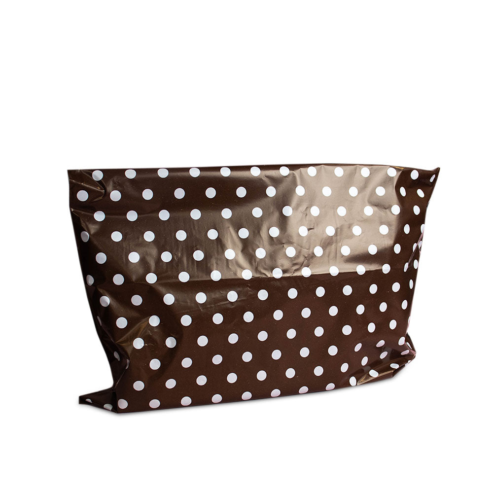 100x verzendzakken Dots brown XL