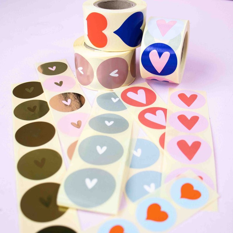 500x sticker 'Hartje' Blauw 40mm
