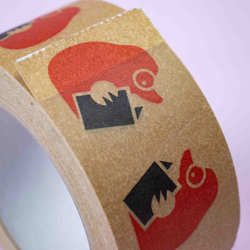 Kraft tape 2 kleuren bedrukt