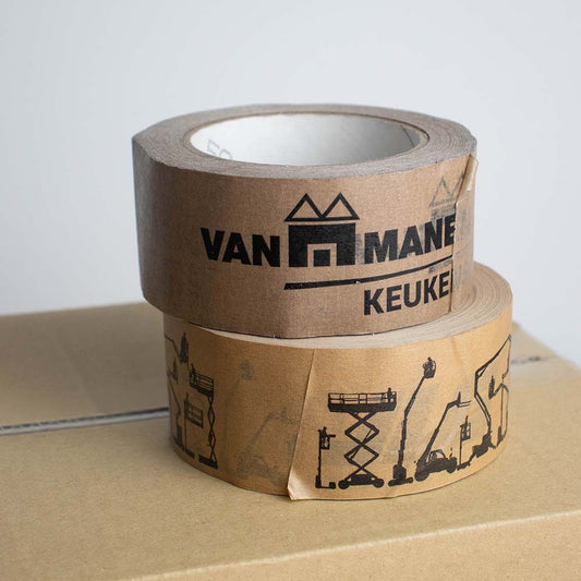 Kraft tape 1 kleur bedrukt