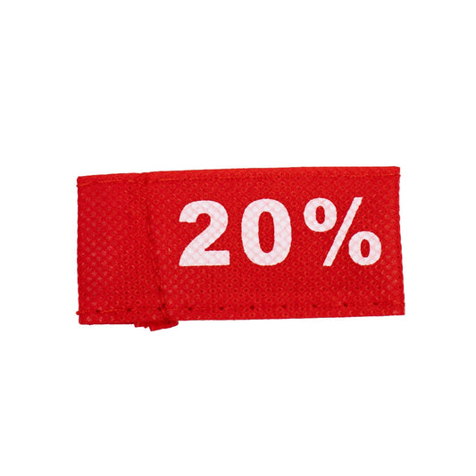 50x Kledinglabel 3x6cm - 20% rood