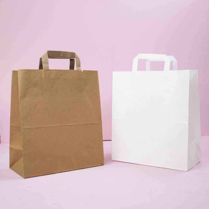 50x budget tassen wit brede bodem liggend M