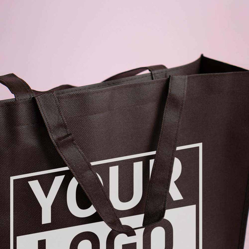 Shopper bedrukken Bruin non woven 42x12x35cm