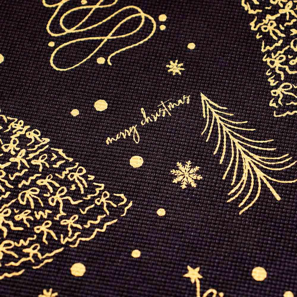 10x Kerstshopper Trees - Zwart-Goud