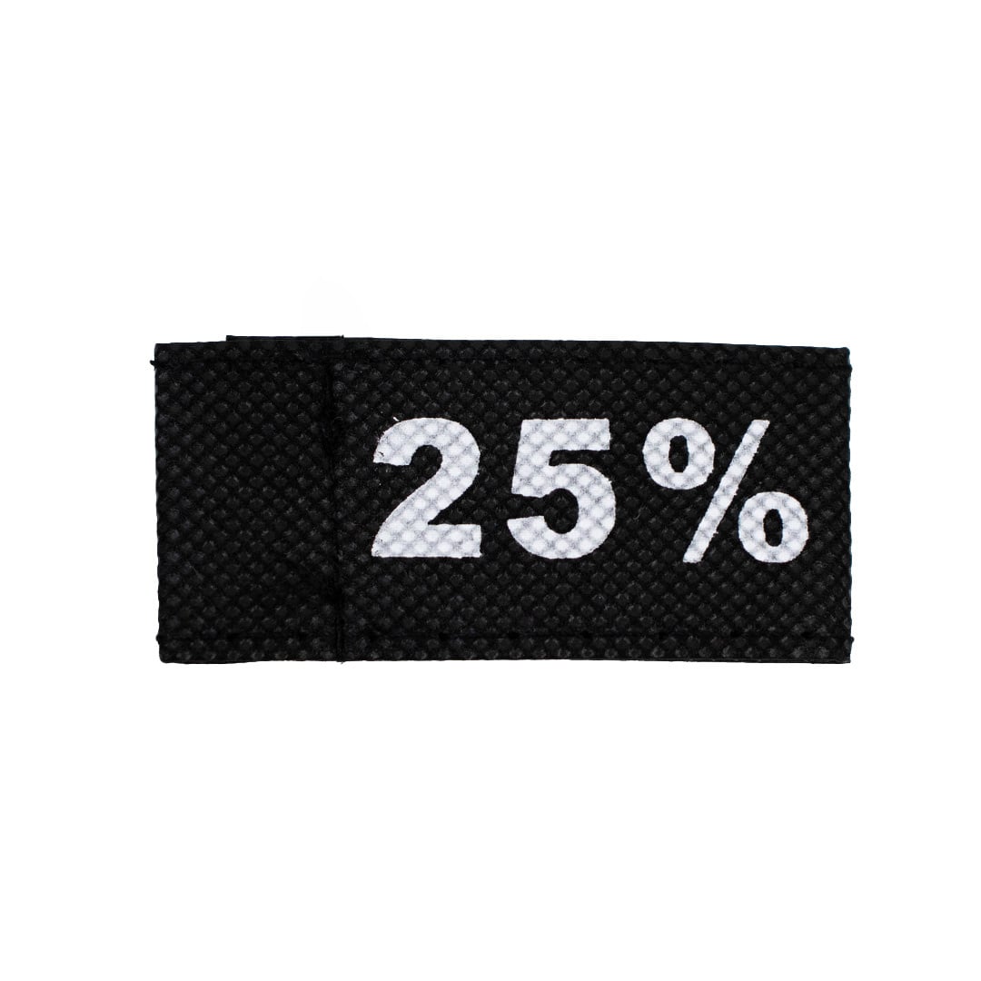 50x Kledinglabel 3x6cm - 25% zwart