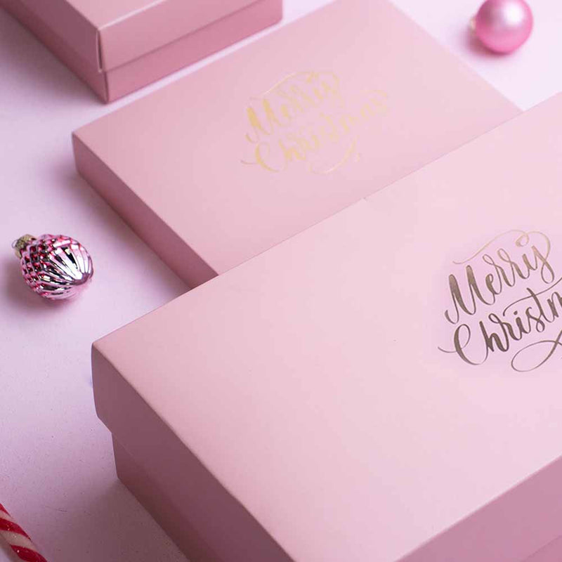20x Kerst Geschenkdoos Roze 355x168x94mm