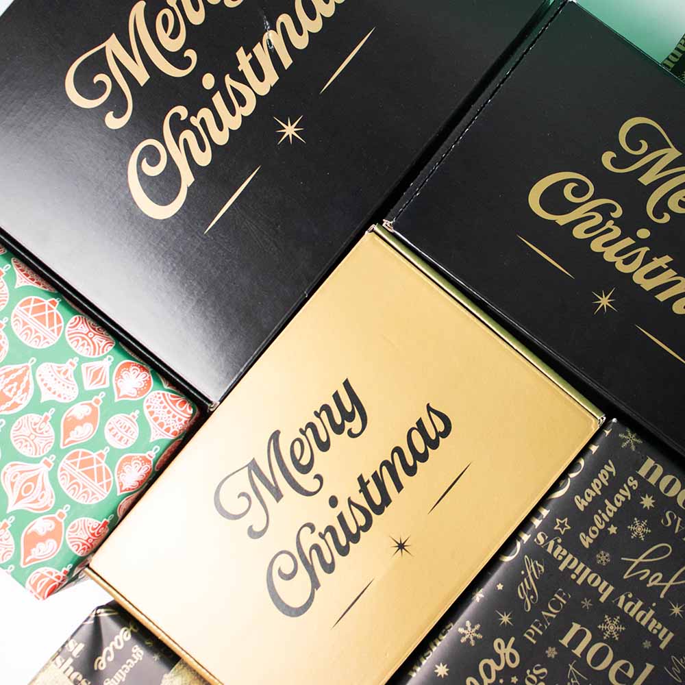 Kerstdozen Goud 280x190x75mm