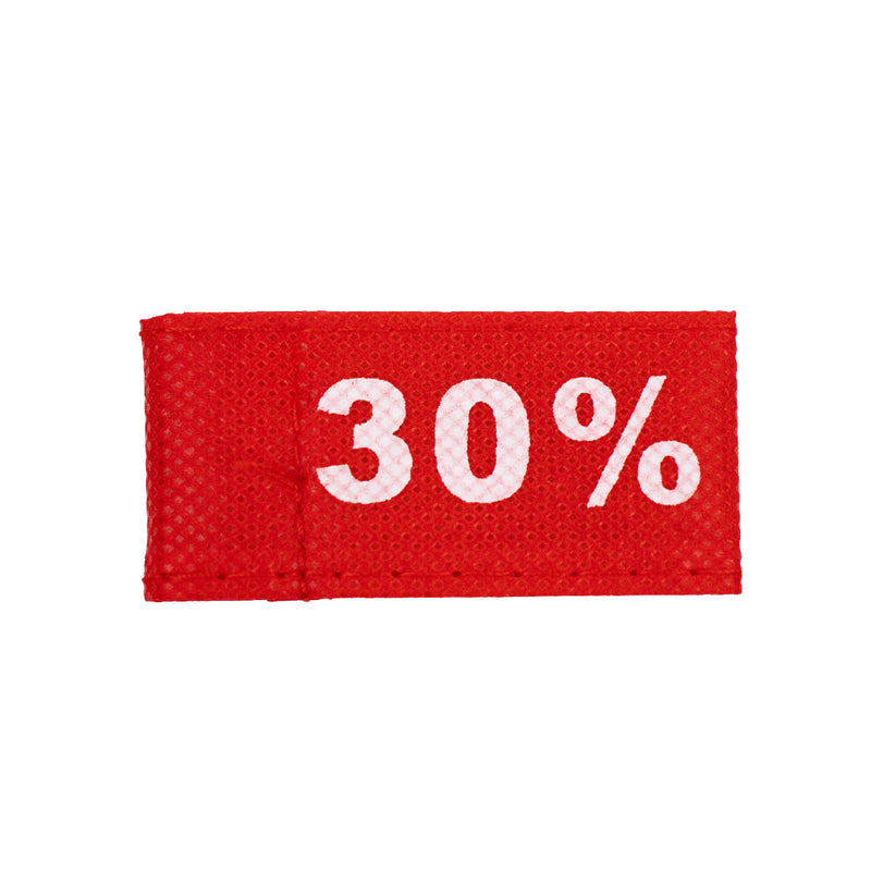 50x Kledinglabel 3x6cm - 30% rood