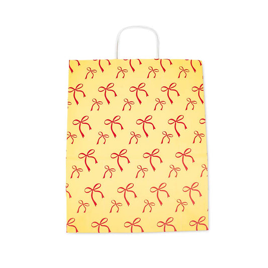50x papieren tasjes Bows Yellow A5