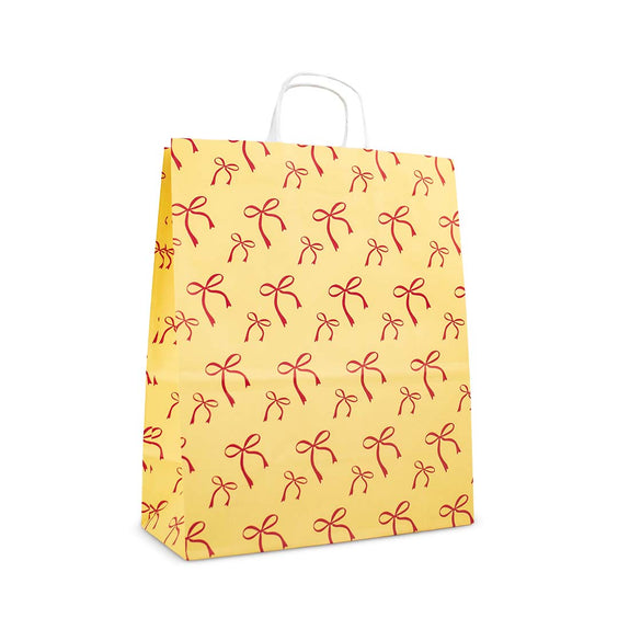 50x papieren tasjes Bows Yellow A5