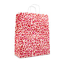 50x papieren tasjes Leopard Pink A3