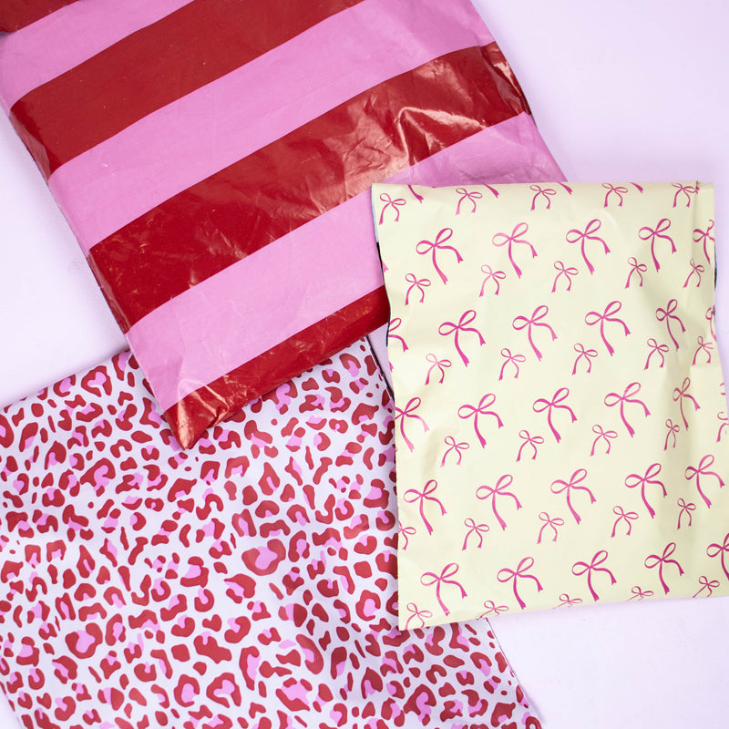100x verzendzakken Leopard Pink XL