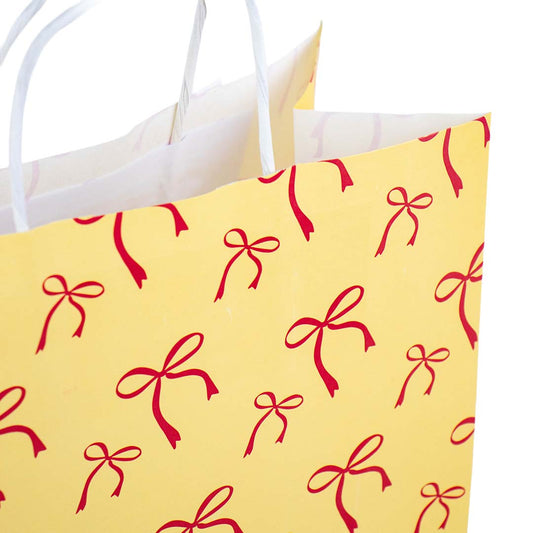 50x papieren tasjes Bows Yellow A3
