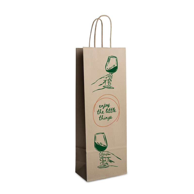 Wijntas Bruin Effen bedrukken