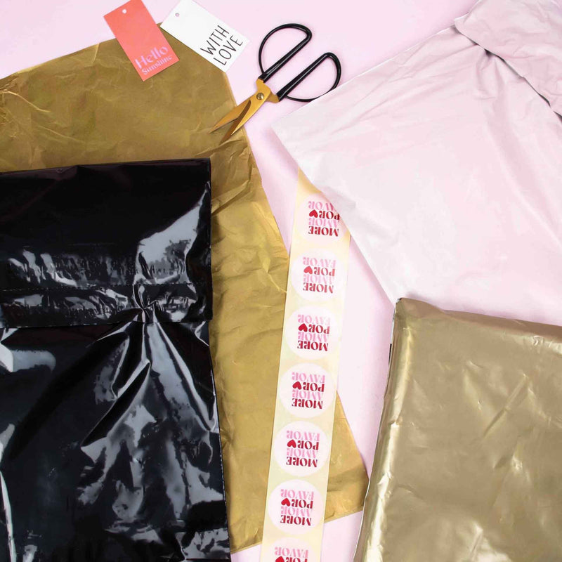 Roze verzendzakken bedrukken Small