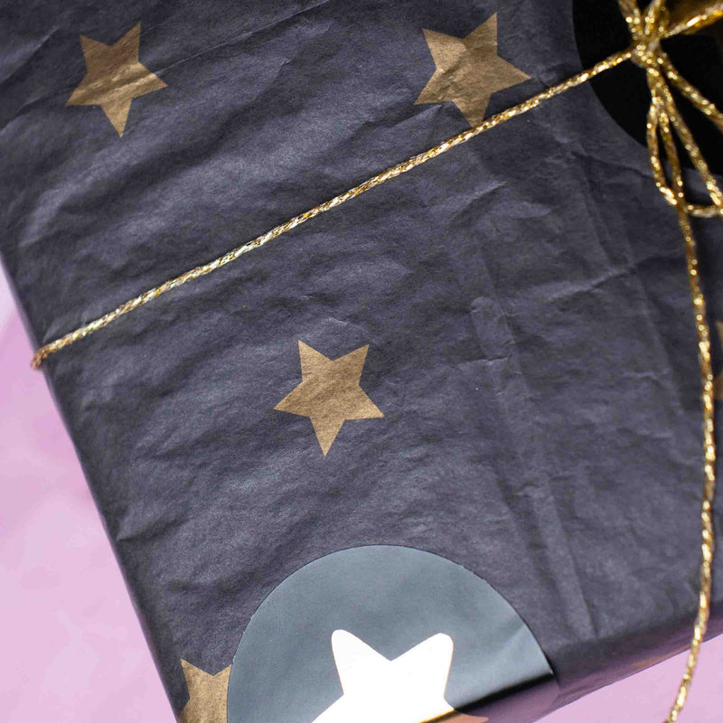 Vloeipapier 35x50cm Black Stars Gold