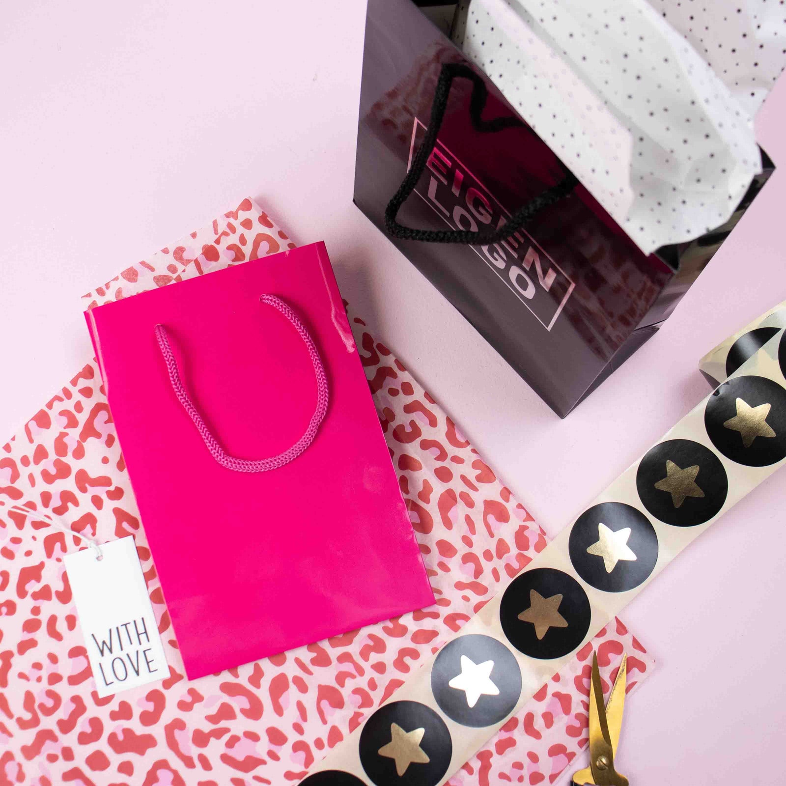 10x cadeautasjes Fuchsia A5