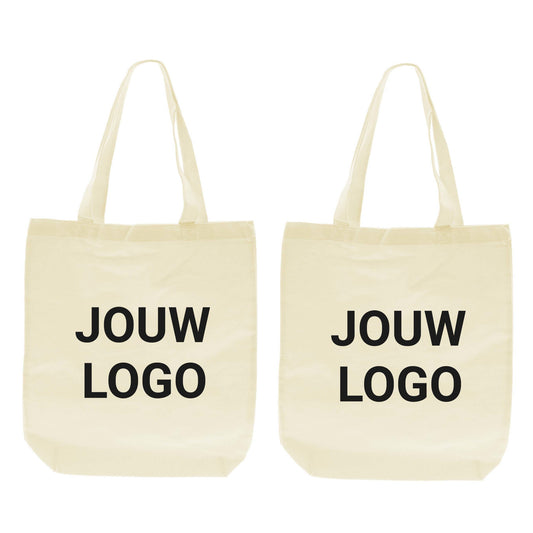 Katoenen tas bedrukken 38x42+10cm Ecru - Spoed