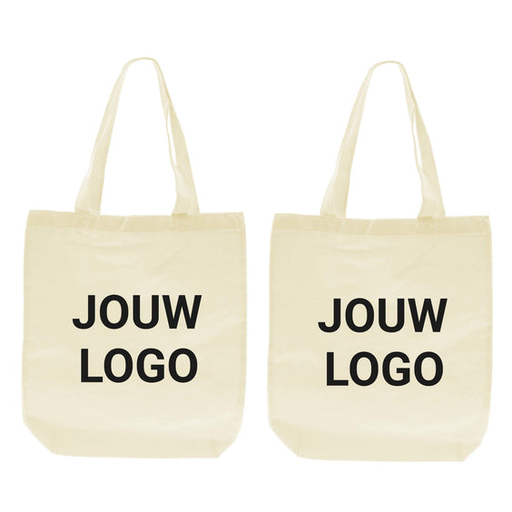 Katoenen tas bedrukken 38x42+10cm Ecru - Spoed