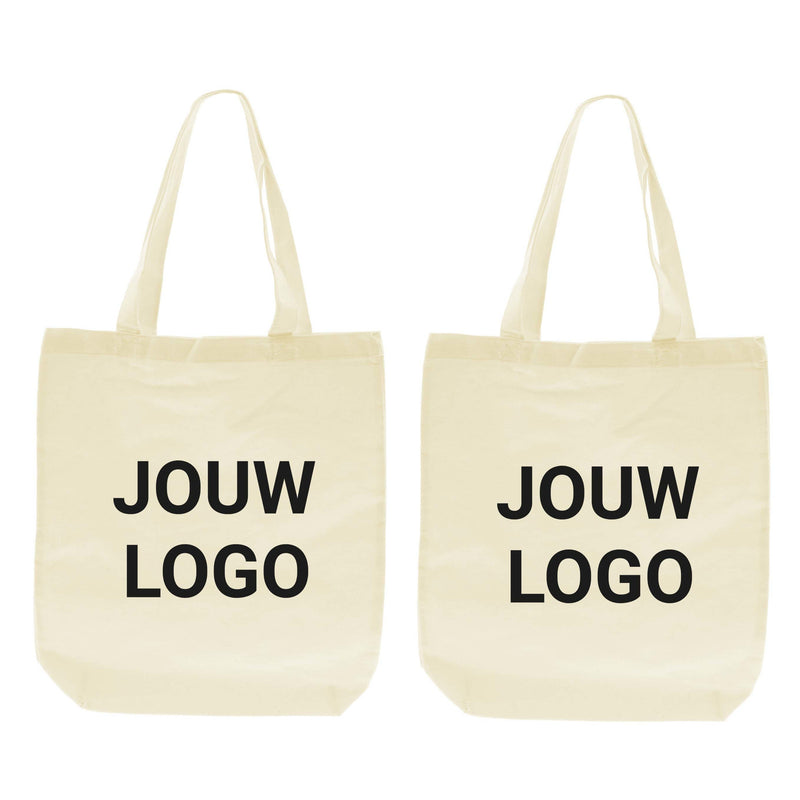 Katoenen tas bedrukken 38x42+10cm Ecru - Spoed