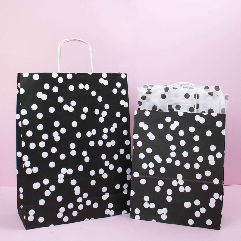 50x papieren tasjes Dots A4