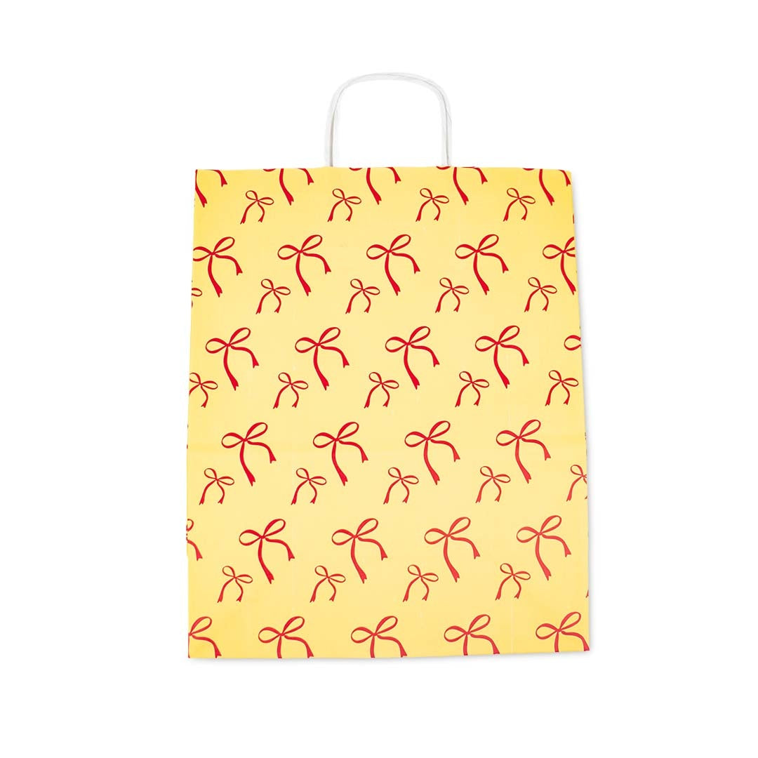 50x papieren tasjes Bows Yellow A4