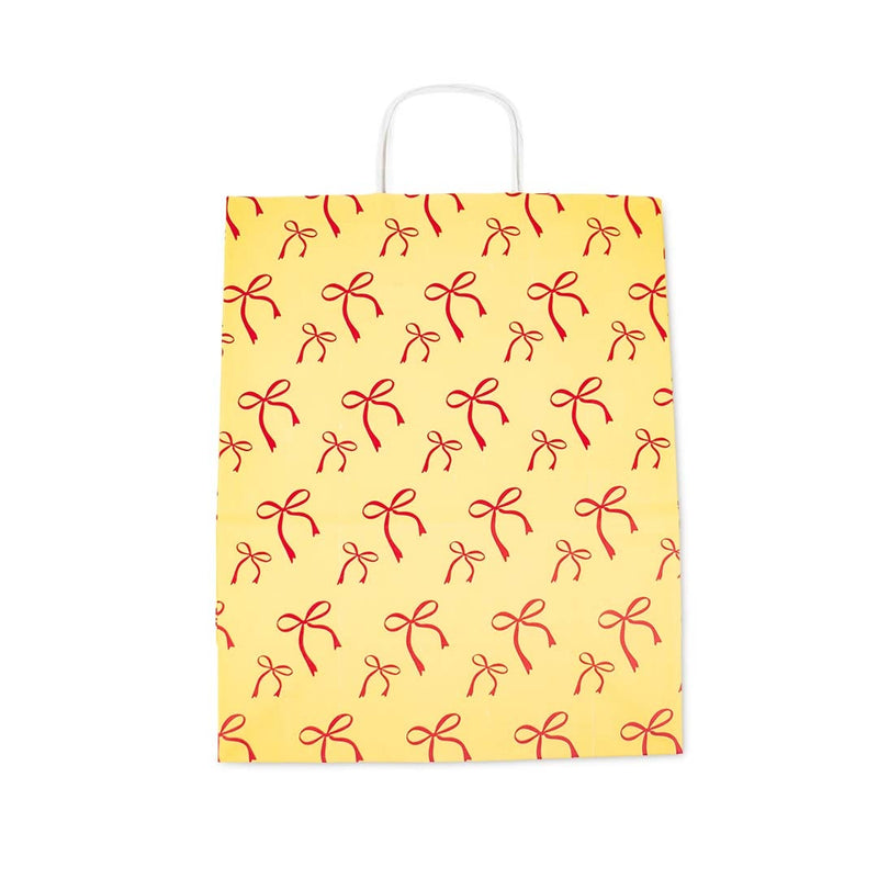 50x papieren tasjes Bows Yellow A4