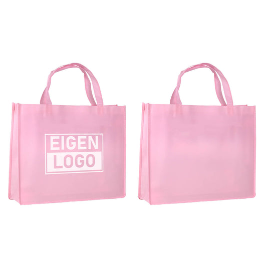 Shopper bedrukken Pink Lavender non woven 42x12x35cm