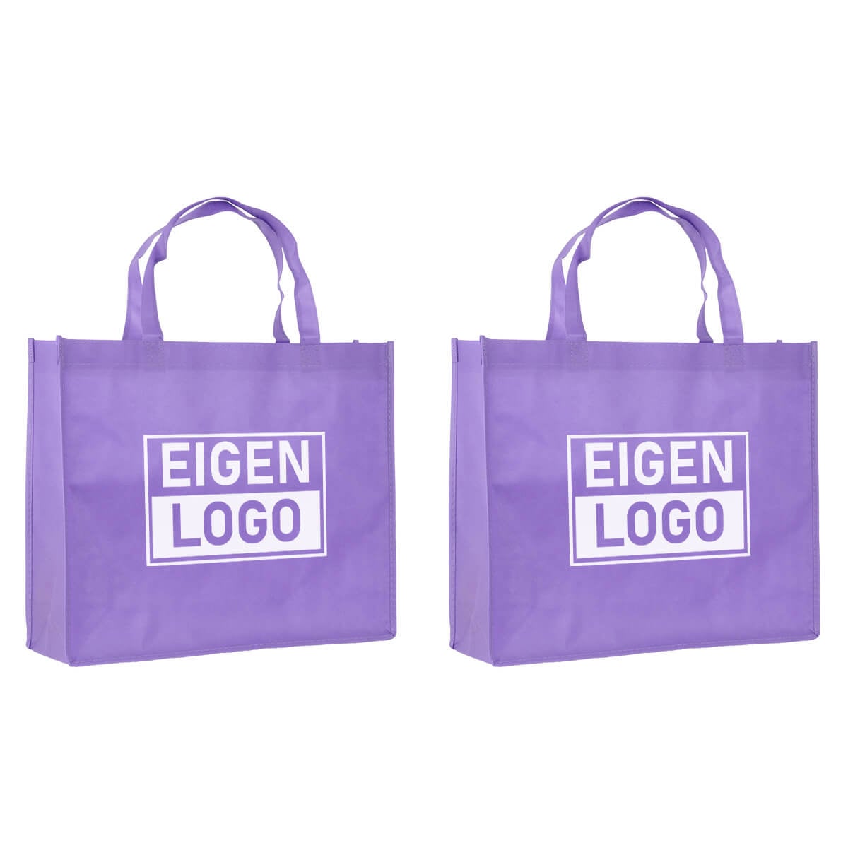 Shopper bedrukken Lila non woven 42x12x35cm