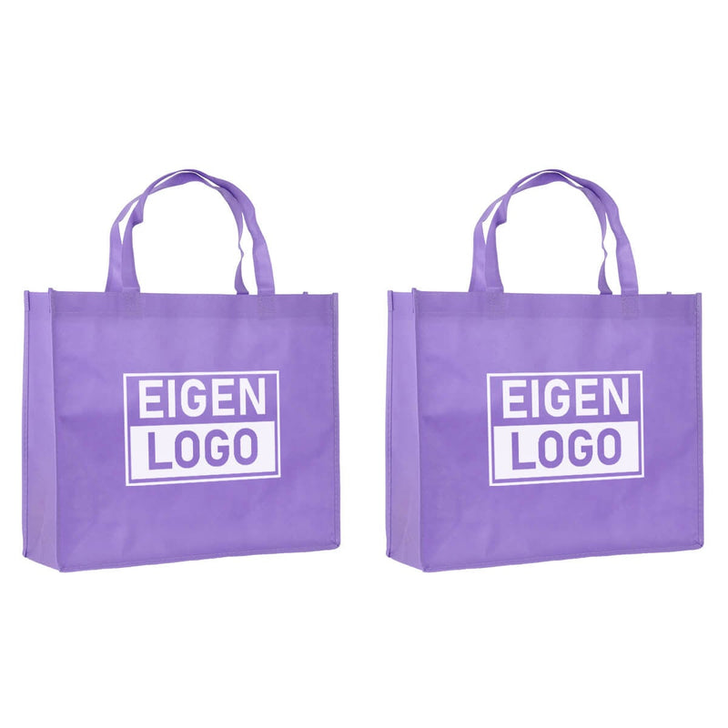 Shopper bedrukken Lila non woven 42x12x35cm