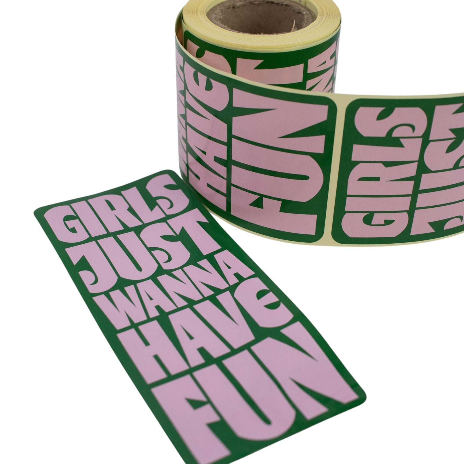 100x sluitsticker 'Girls Just wanna have fun' Roze