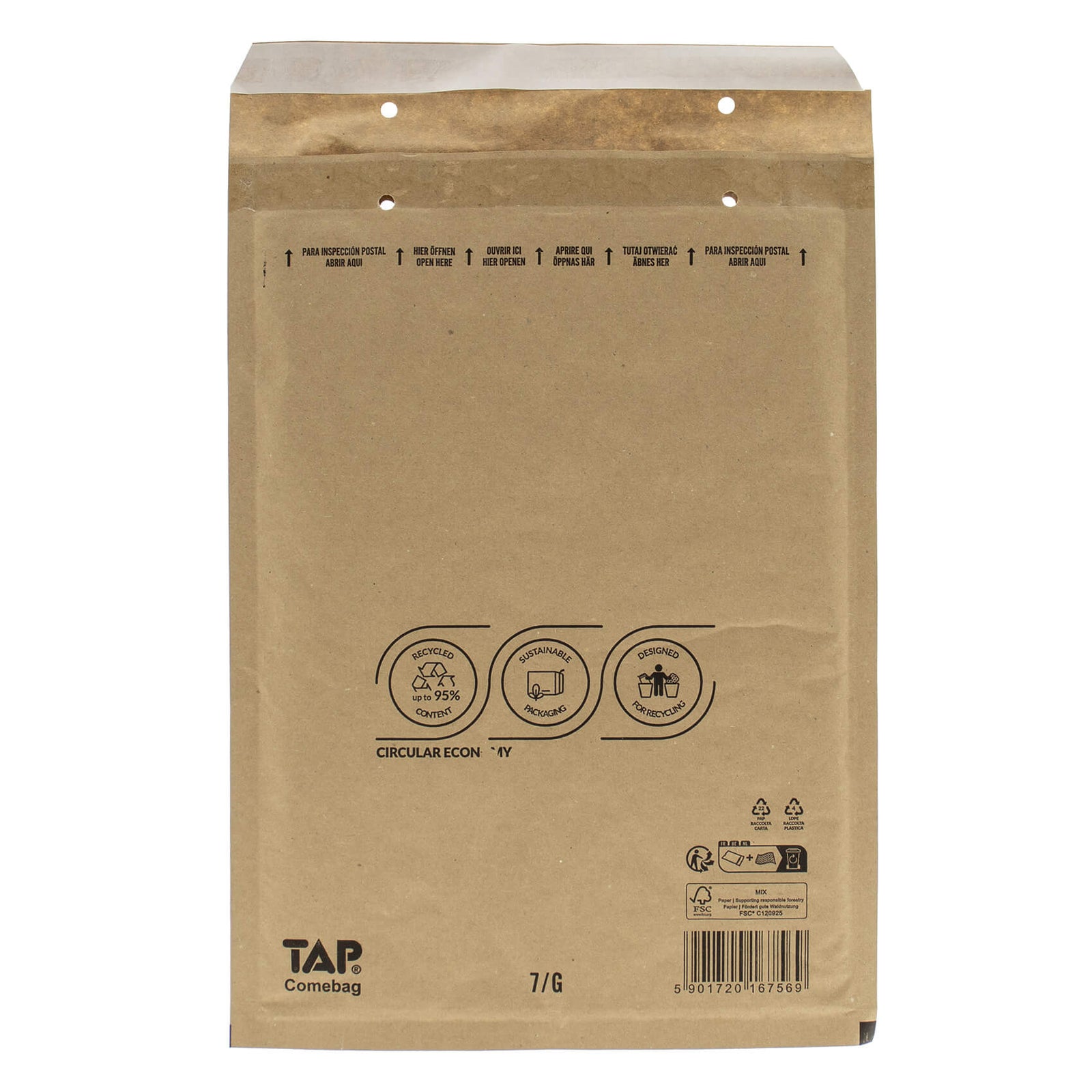 100x bubbel envelop G Bruin A4 binnenmaat 23x33cm